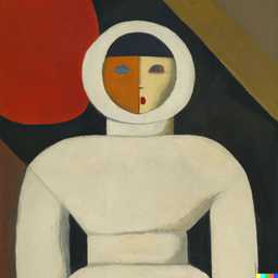 an astronaut, painting by Kazimir Malevich generated by DALL·E 2